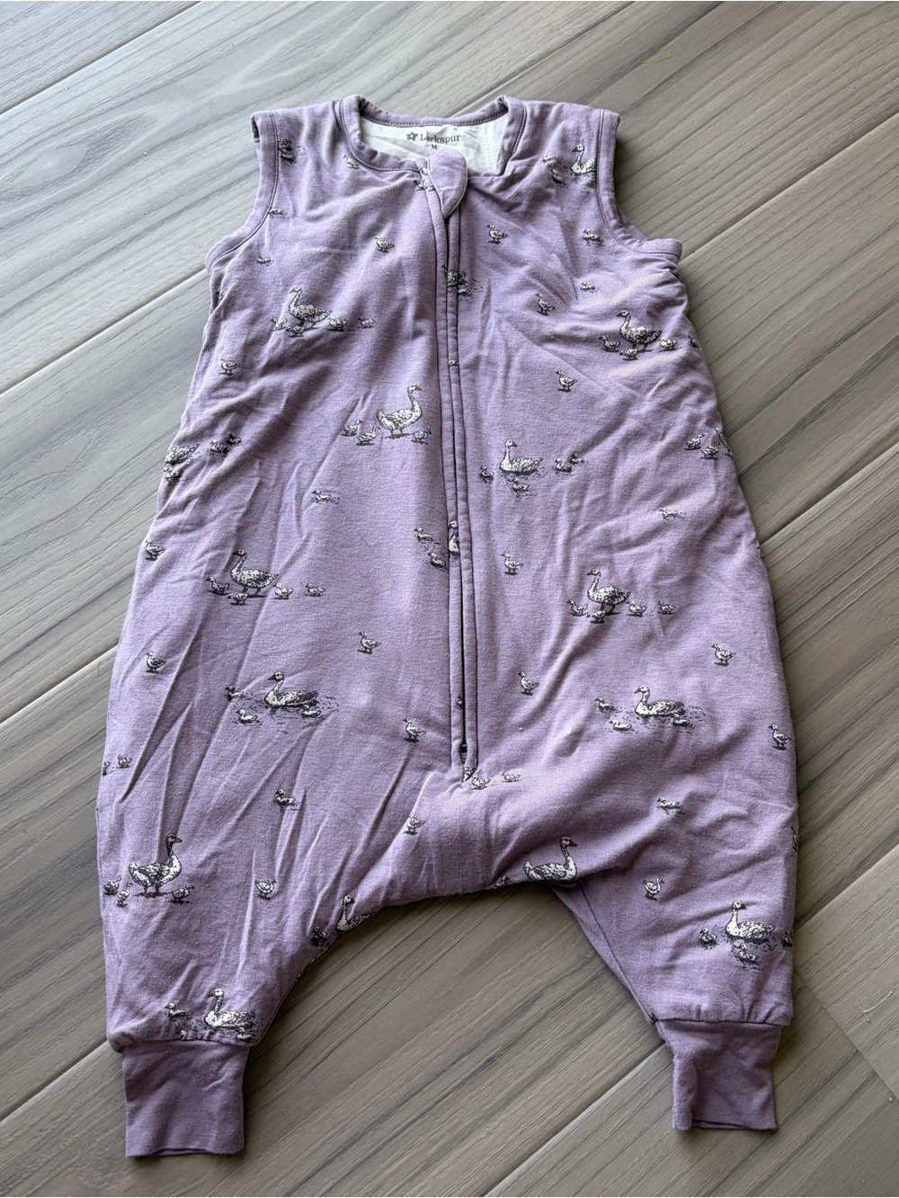 Larkspur Lavender Goose-Print Sleeveless Baby Sleep Sack Walker